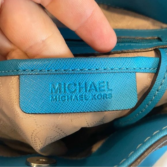 Michael Kors Signature Hamilton Blue North South Satchel - Picture 8 of 11